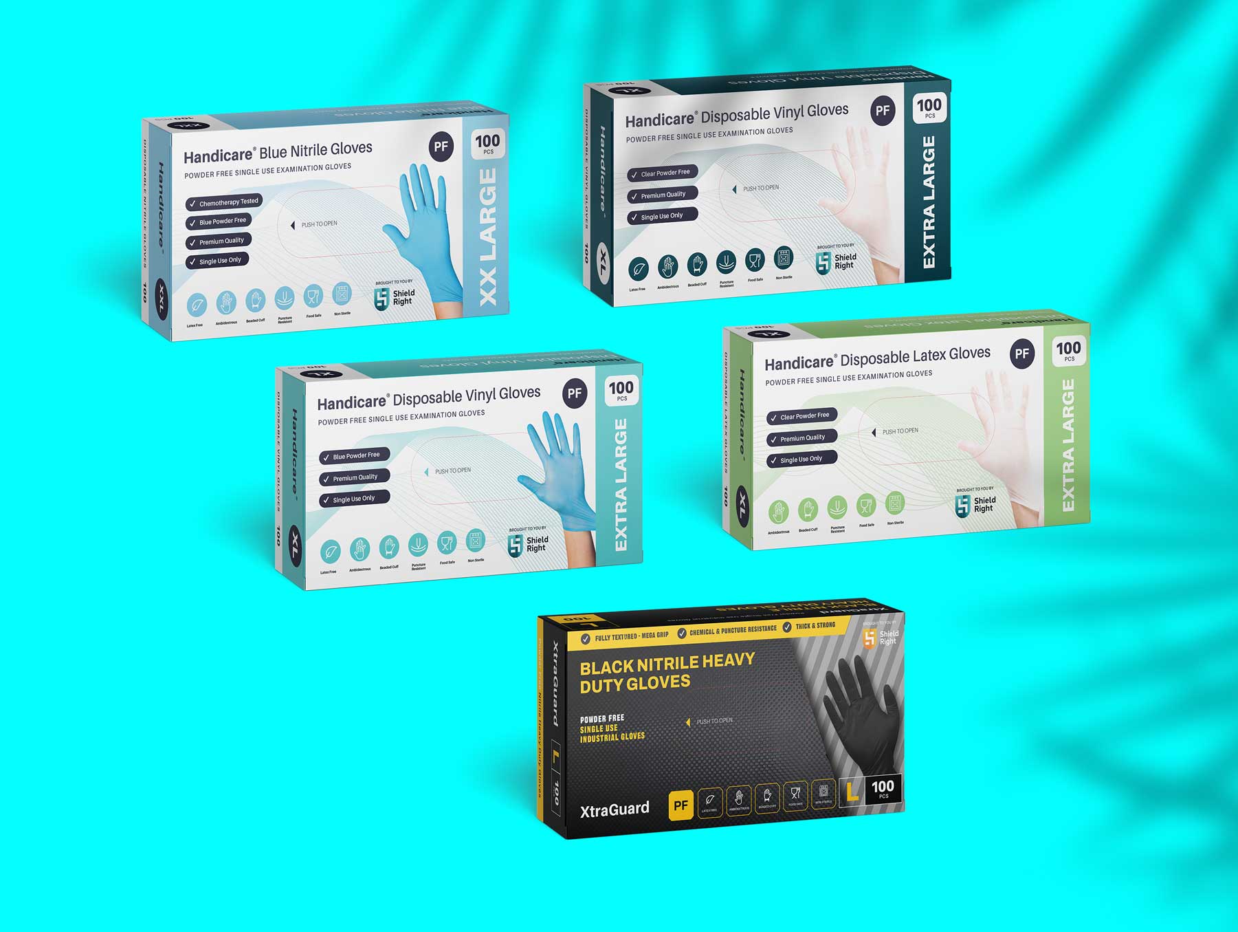 Shield Right Packaging Design Disposable Gloves