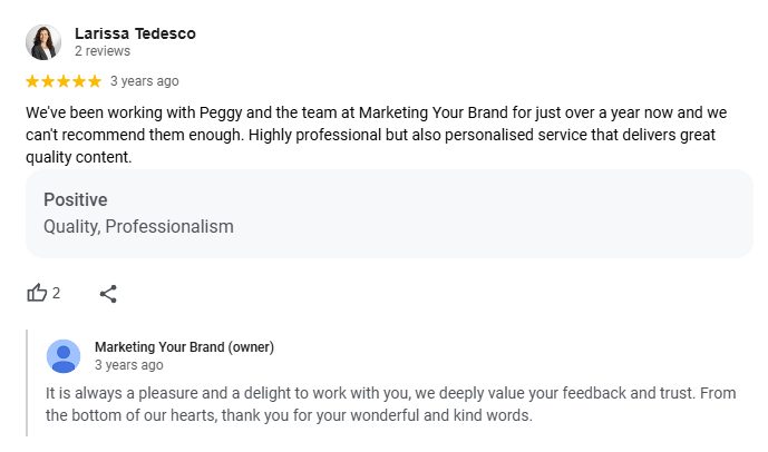 client-review-larissa-tedesco-marketing-your-brand
